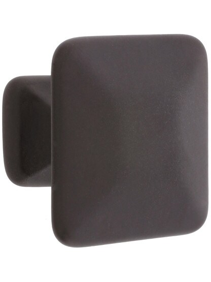 Small Pyramid Style Cabinet Knob - 1 inch Square in Oil-Rubbed Bronze.